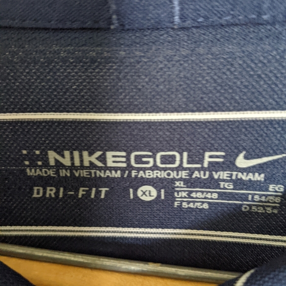 Nike Golf Dri Fit Mens Blue/White Striped Short Sleeve Polo XL - Picture 5 of 5